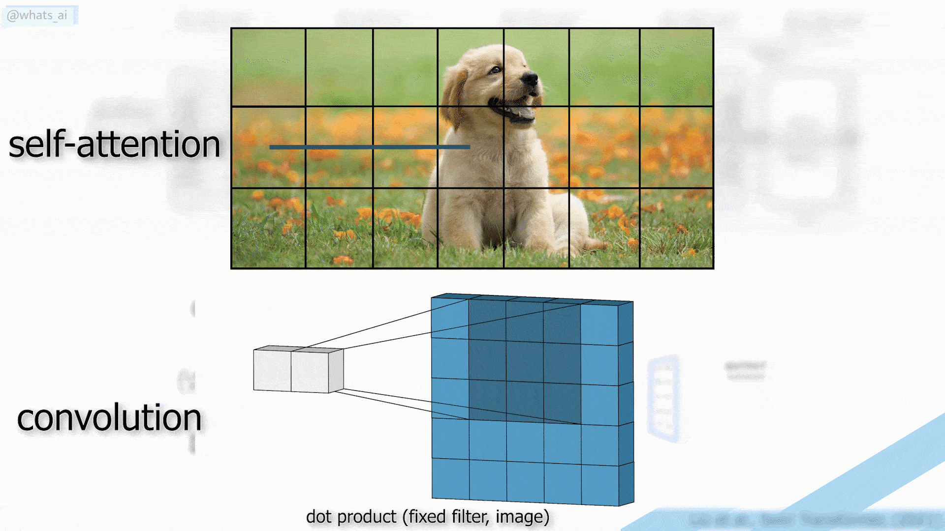 Convolution process vs self-attention